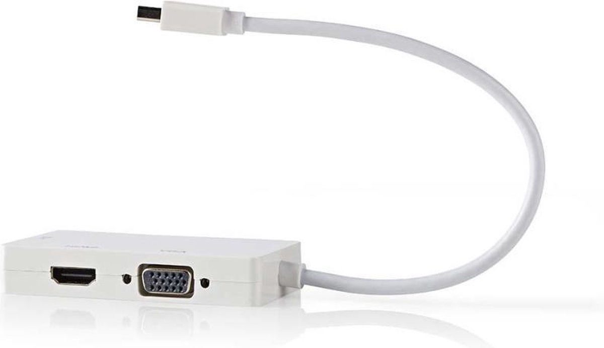 Nedis CCGP37465WT02 Mini-displayport Multi-adapterkabel Mini-displayport Male - Vga Female + Dvi-d 24+1-pins Female + Hdmi-uitgang 0,2 M Wit